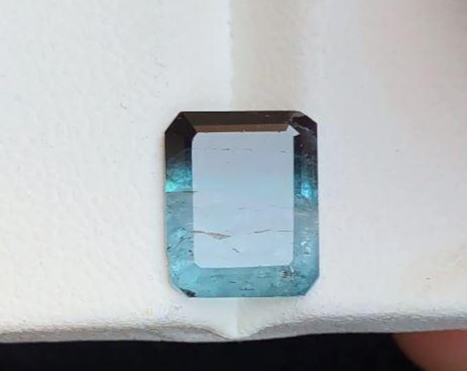 3.20 Carat Stunning Bi-Colour Tourmaline. Emerald Cut. Included. 10 x 8.2 x 4 mm. Loose Gemstone for Jewelry Making and Gifts Earth Mined.