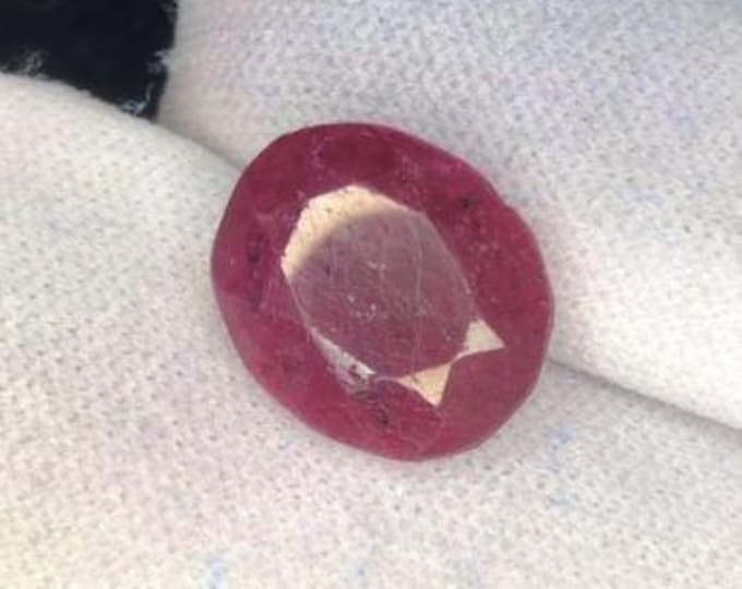 Ruby 12.05 Carat Oval Cut Natural Unheated Loose Gemstones. 14.2 x 11.8 x 6.8 mm. Birthstone Gift. Large Opaque Ruby. Genuine Mined.