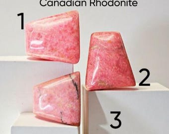 Canadian Rhodonite Cabochon. Single Piece. Natural Polished Gemstones. Jewellery Supplies. Pink and Black Cabochons. Earth Mined.