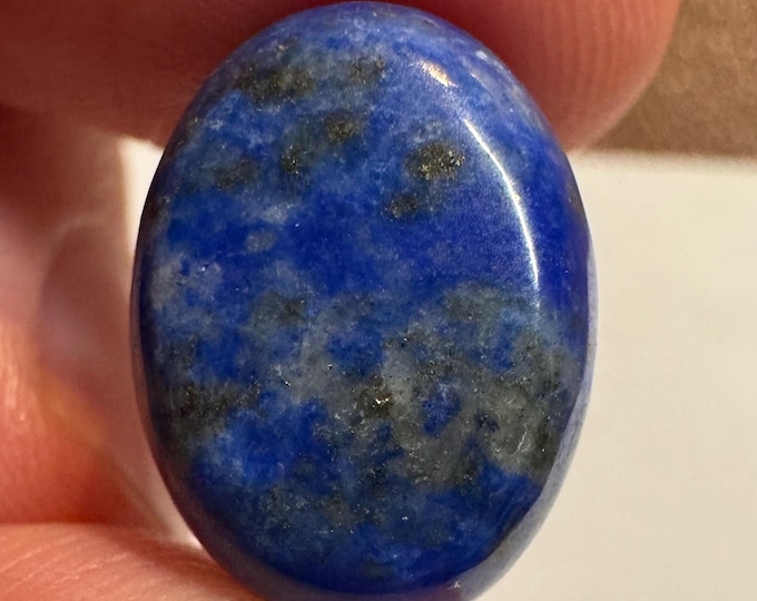 12.85 Carat Lapis Lazuli. Natural Untreated Cabochons. Jelly Bean Size. Loose Gemstones for Making Jewelry. 16.4 x 12 x 6.3 mm.