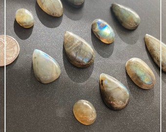 Genuine Mined Amazing Flash Labradoroite Cabochon. Healing Stone. Individual Loose Gemstones for Making Jewellery. Loose Gemstones.