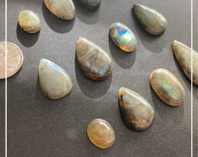 Genuine Mined Amazing Flash Labradoroite Cabochon. Healing Stone. Individual Loose Gemstones for Making Jewellery. Loose Gemstones.