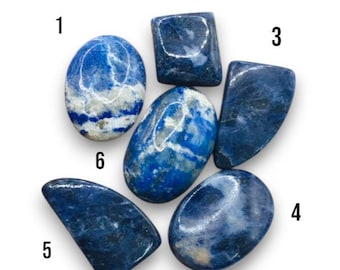 Genuine Mined Sodalite Cabochons. Sold Individually. Beautiful Cabs for Making Jewellery. Palm Stones. Vibrant Blue. Perfect Gifts.