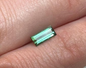 0.68 Carat Natural Tourmaline. Faceted Rectangle Cut. Loose Gemstones for Jewelry. SI. Natural Untreated. 7.3 x 3.3 x 3 mm. Birthstone Gifts