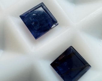 Discounted: 0.85 Carats Natural Blue Iolite.  4.3 mm Approx. Square Cut. Tanzania. Great for Making Jewellery. Loose Gemstones. Included