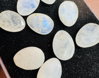 2 Piece: 10.05 Carat Natural Moonstone. Natural Gemstone. Rough Faceted. 14 x 10 x 5.5 mm. Jewelry Supplies. Untreated Gemstones.