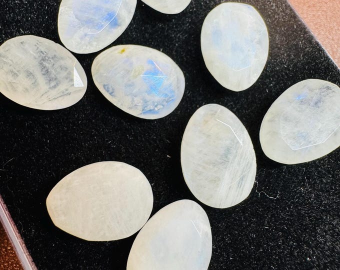 2 Piece: 10.05 Carat Natural Moonstone. Natural Gemstone. Rough Faceted. 14 x 10 x 5.5 mm. Jewelry Supplies. Untreated Gemstones.