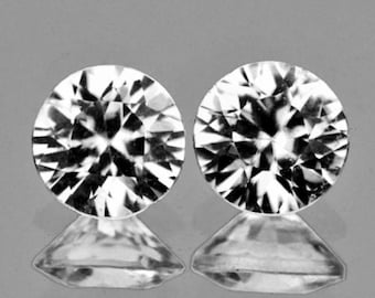0.70 Carat White Clear Natural Zircon VS 5.0 x 5.0 x 3.0 mm Loose Gemstones for Jewelry Making and Gifts. Earth Mined. Sold Individually.