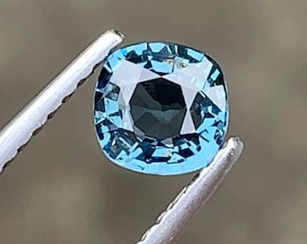 0.62 Carat Natural Spinel. VS. Beautiful Teal Gemstone. Genuine Mined. Faceted Cushion Cut. Untreated. 5.1 x 5.1 x 2.8 mm. Premium Piece.
