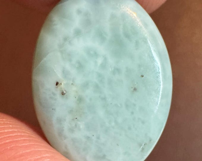 11.15 Carat Genuine Mined Larimar. Pale Blue. Loose Gemstone for Making Pendants. Untreated. 18 x 13mm. Lost Atlantis Stone. Chakra.