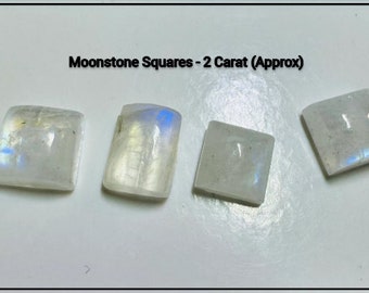 Natural Royal Blue Moonstone. Natural Gemstone Cabochon. Medium Shine. Small Square. 5-7 mm. Jewelry Supplies. Sold Individually.