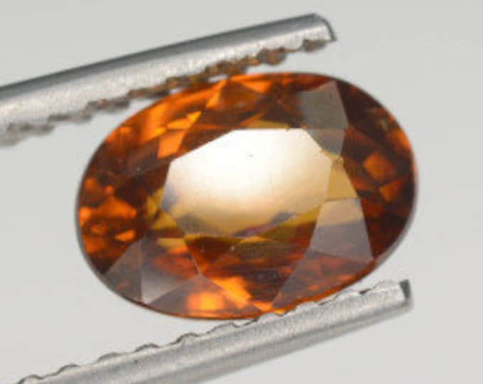 2.35 Carat Cognac Zircon Oval 7.100 x 5.900 x 4.300mm Loose Gemstone for Jewelry Making and Gifts. Earth Mined