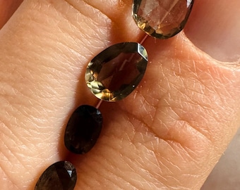 Discount LOT: Earth Mined 3.15 Cts. Natural Smokey Quartz Faceted Loose Gemstone. Pendant Stone. Natural Gemstone. 4 Piece Lot.