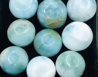 Genuine Larimar Loose Gemstone Cabochons. Lost Atlantis Gemstone. Various Sizes Available. Stunning for Jewellery. Ocean Blue Round Cabochon