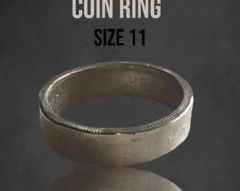 Custom Canadian Toonie Ring - Coin Ring. Canada Rings. Handmade Local. Steel Ring. Unique Gift. Canadian Two Dollar Coin