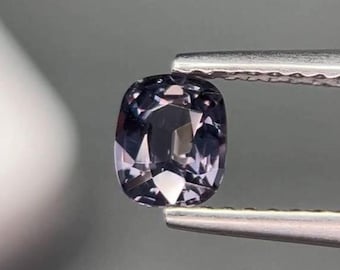0.52 Carat Natural Steel Purple Spinel. VS Beautiful Dark Grey Gemstone. Genuine Mined. Faceted Cushion Cut. Untreated. 5.3 x 4.3 x 2.8 mm.