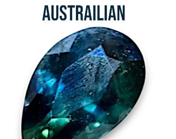 Parti - Sapphire Austrailian. 0.58 Carats. Loose Gemstones for Jewelry. Faceted Pear Shape. 6 x 4 x 3.4 mm. Birthstone and Gifts. VS Stone