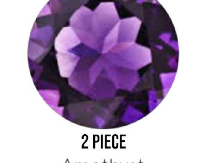 2 Piece: 1.60 Carats Earth Mined Amethyst Faceted Gemstone. Medium Purple. Loose Gemstone for Making Jewelry. Round Cut VVS. 6mm. Birthstone
