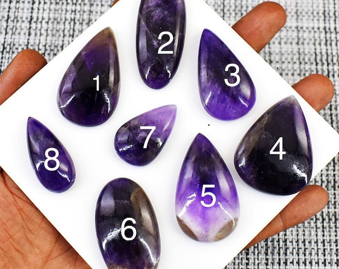 Wonderful Genuine Purple Amethyst Palm Stones. Flat Cabochon for Collecting or Jewellery. Healing Chakra Pocket Gemstones. Wellness Anxiety