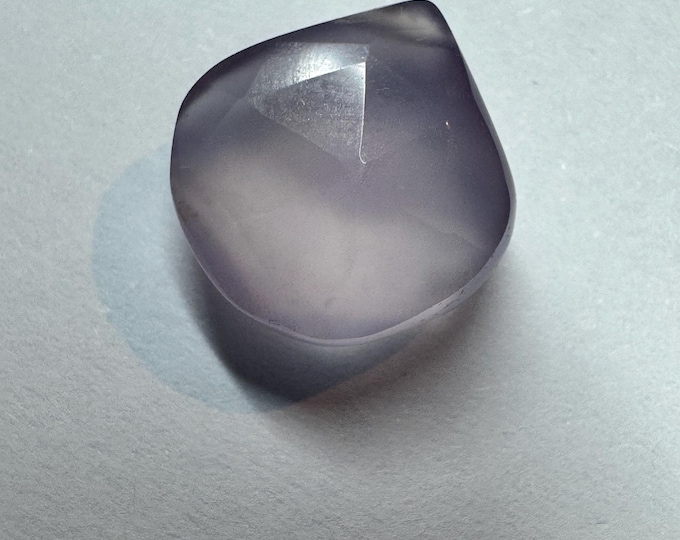3.50 Carat Purple Chalcedony Bead. Earth Mined Gemstones. Double-Sided Checked Cut. Untreated. Top Side Drilled. Jewelry Supplies and Gifts