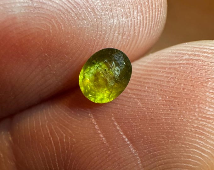 0.50 Carat Yellow Green Sapphire. Heated. Faceted Oval. 6 x 4.2mm. Loose Gemstones. Earth Mined.