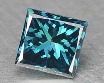 0.09 Carat Untreated Natural Bright Blue Diamond Princess Cut 2.300 x 2.300 x 1.700 mm for Jewelry Making and Gift, Genuinely Earth Mined.
