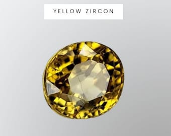 1.46 Crt Authentic Mined Zircon. Gold Yellow. Faceted Oval Loose Gemstones for Making Jewellery. VS. Heated. 6 x 5 x 4mm. Birthstone.