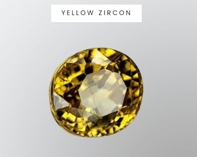 1.46 Crt Authentic Mined Zircon. Gold Yellow. Faceted Oval Loose Gemstones for Making Jewellery. VS. Heated. 6 x 5 x 4mm. Birthstone.