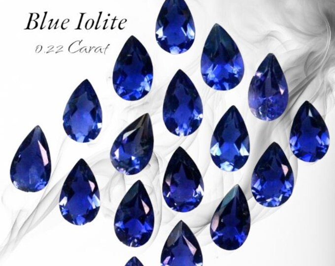 LOT: 3.10 Carats Earth Mined Iolite Loose Gemstones. Faceted Pear Gemstones. 5 x 3 mm. Untreated. VS. Tanzania. Deep Violet Blue.