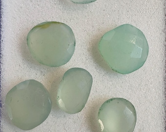LOT: 35.60 Carat Teal Chalcedony. Earth Mined Gemstones. Double-Sided Checked Cut Rough. Jewelry Supplies and Gifts.