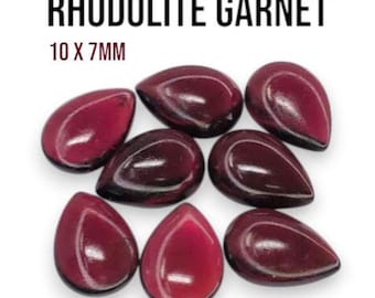 2.60 Carats Rhodolite Garnet Cabochon. Genuine Mined. Natural Garnet Cabochons. SI. Purple Hue. Loose Gemstones. 7 x 10 mm. Single Piece