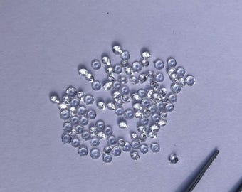 10 Piece: White Topaz. Round 1.3 x 1.3 x .8mm. Loose Gemstone for Jewelry Making and Gifts. Not Lab Created. Genuine Earth Mined.