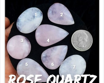 Rose Quartz Cabochons. Loose Gemstone for Jewelry Making. Artisan Jewellers and Gifts. Earth Mined. Sold Individually. Wire Wrapping Cabs