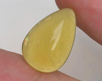 7.95 Carat "Potch" Yellow Opal. 16.8 x 12.6 x 6.3 mm. Untreated. Gemstones. Cabochon. Birthstone Gift. Natural Gemstones. No Flash.