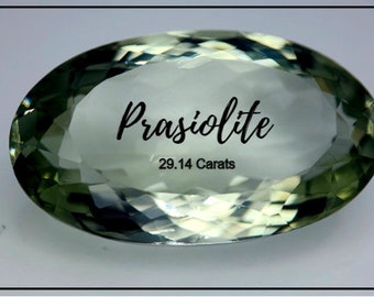 29.14 Carat Green Prasiolite Amethyst Natural Gemstones. Green Amethyst Loose Gemstone. Master Cut. Green Quartz.