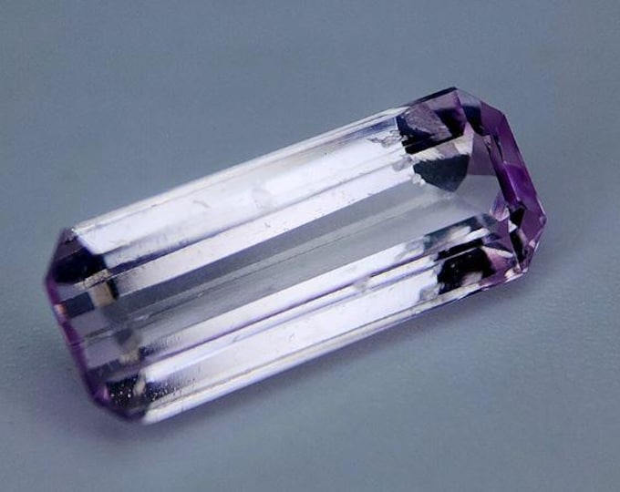 3.42 Carat Natural Kunzite Loose Gemstones for Jewelry. VS. Rose Pink. Faceted Emerald. Genuine Mined. 14 x 6 x 4 mm. Birthstone and Gifts.