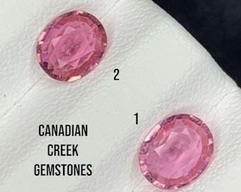Pink Rubelite Tourmaline. Natural Pink/Red Oval Cut. Untreated. Loose Gemstones for Jewelry Making and Gifts. Sold Individually.