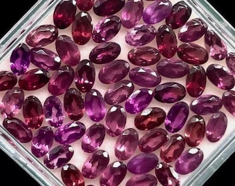 0.24 Carat Rhodolite Garnet. Faceted Oval Cut. Loose Gemstones for Jewelry Making. Single Stone. Untreated Earth Mined. Purple Garnet. 5x3mm