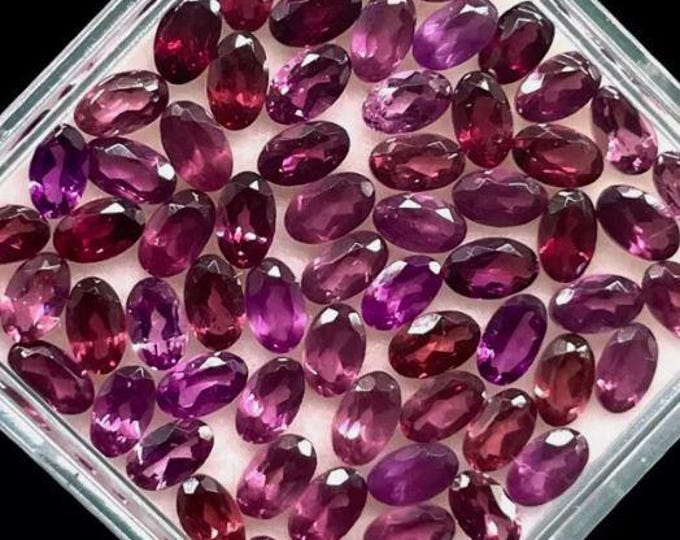 0.24 Carat Rhodolite Garnet. Faceted Oval Cut. Loose Gemstones for Jewelry Making. Single Stone. Untreated Earth Mined. Purple Garnet. 5x3mm