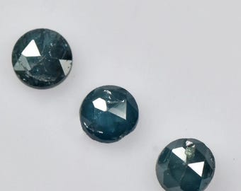 Discounted - 0.15 Carat Three Natural Blue Mini Diamonds Round Cut 2.00 x 2.00 x 1.20 mm for Jewelry Making and Gift, Genuinely Earth Mined