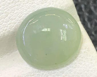 3.06 Carat Natural Burma Jade Oval Cabochon. 9.22 x 9.22 x 4.4 mm. Untreated Loose Gemstone for Jewelry Making and Gifts. Earth Mined.