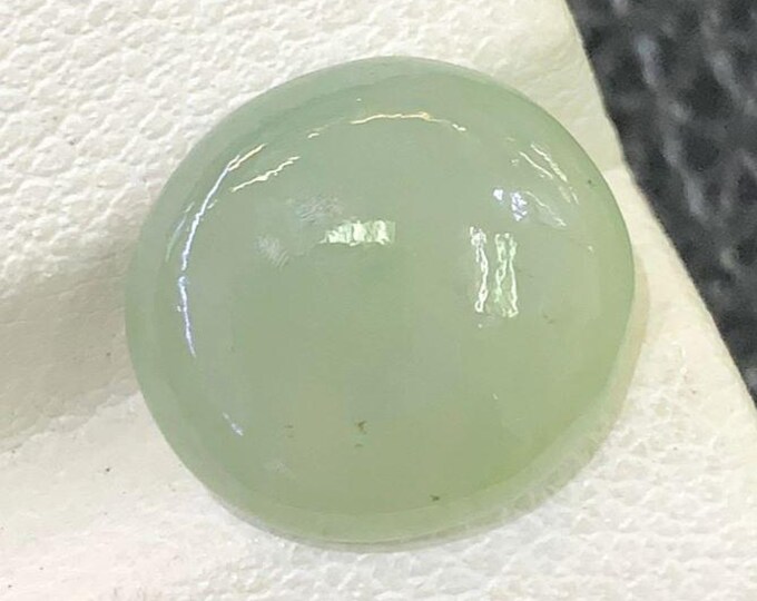 3.06 Carat Natural Burma Jade Oval Cabochon. 9.22 x 9.22 x 4.4 mm. Untreated Loose Gemstone for Jewelry Making and Gifts. Earth Mined.