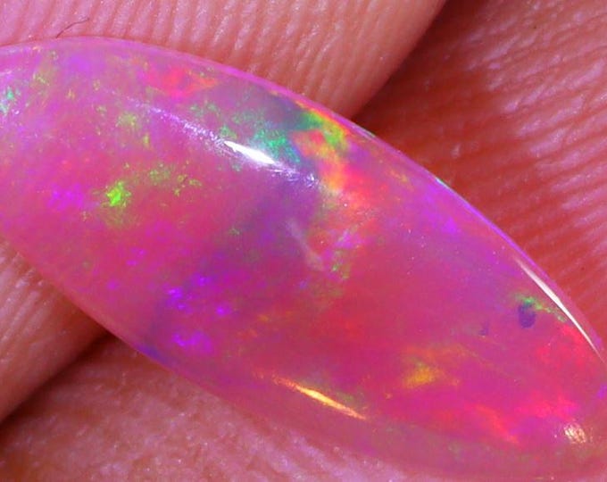Pink Welo Opal. 0.80 Carats. Marquise Freeform Oval. Genuine Mined. Jewellery Supplies. Gifts. Loose Gemstones. 13.9 x 5.5 x 2 mm. Ethiopian