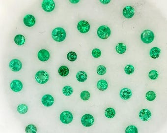1.5 to 2.0 mm Earth Mined Vivid Green Tsavorite Garnet Sold in Lots of Twelve. Loose Gemstones. Faceted Round for Jewelry Making and Gifts.