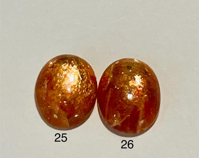 0.95 or 1.05 Carat Andesine Sunstone Orange Red Faceted Classic Oval Cut Loose Gemstone for Jewelry Making. Earth Mined. Sold Individually.