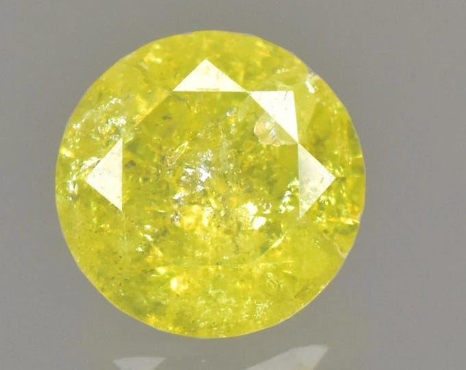 0.16 Carat Natural Fancy Canary Yellow Diamond Round Cut 3.500 x 3.500 x 2.000 mm for Jewelry Making and Gift, Genuinely Earth Mined