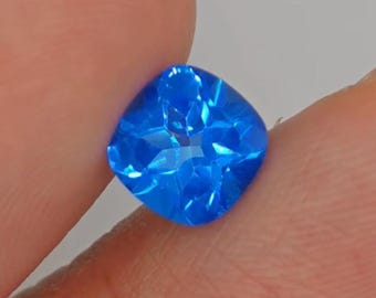 2.58 Carat Topaz in Incredible Huayne Colour VVS 8.10 x 8.10 x 5.10mm Gemstone for Jewelry Making, Jewelry Supplies and Gifts. Earth Mined.