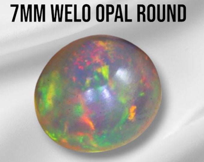 Genuine Mined 0.95 Carat Natural Ethiopian Welo Opal Cabochon. 7.18 x 7.160x 4.30 mm. Untreated Opal. Oval. Loose Gemstone. Birthstone.