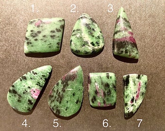 Ruby Zoisite. 100% Genuine Mined Cabochon. Loose Gemstones for Making Jewellery. Various Sizes. Untreated. Earth Mined. Pink and Green Cabs