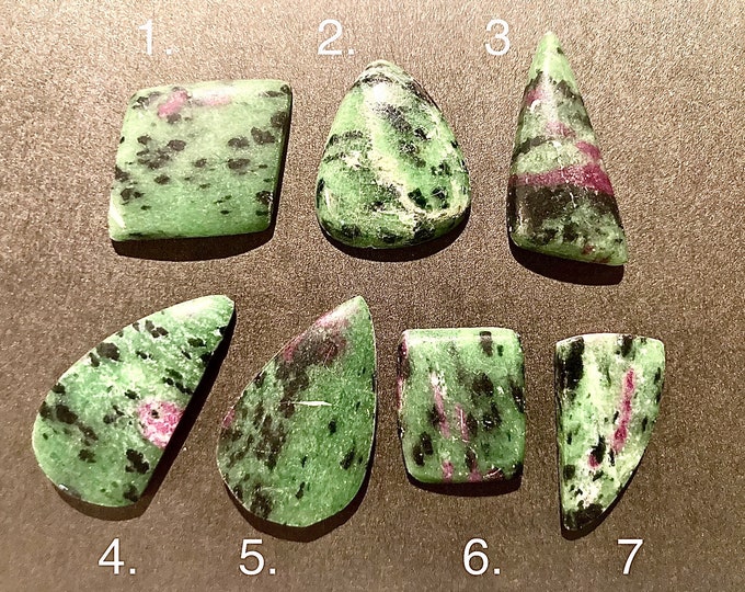 Ruby Zoisite. 100% Genuine Mined Cabochon. Loose Gemstones for Making Jewellery. Various Sizes. Untreated. Earth Mined. Pink and Green Cabs
